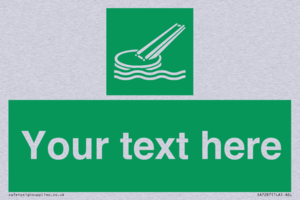 Custom sign safe condition Marine evacuation slide